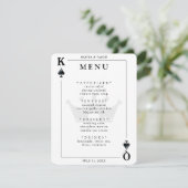 King & Queen of Spades Spelen Kaart Wedding Menu (Staand voorkant)