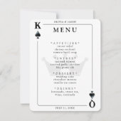 King & Queen of Spades Spelen Kaart Wedding Menu (Voorkant)