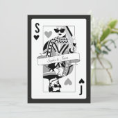 King Queen Playing Card Invitation Kaart (Staand voorkant)