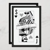 King Queen Playing Card Invitation Kaart (Voorkant / Achterkant)