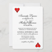 King & Queen Red & Black Vegas bruiloft uitgenodig Kaart (Achterkant)