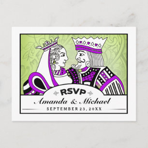 King & Queen Speelkaarten RSVP Matching Briefkaart