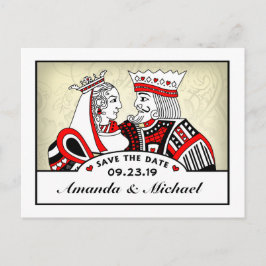 King & Queen Speelkaarten Save the Date Briefkaart