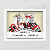 King & Queen Speelkaarten Save the Date Briefkaart (Voorkant)