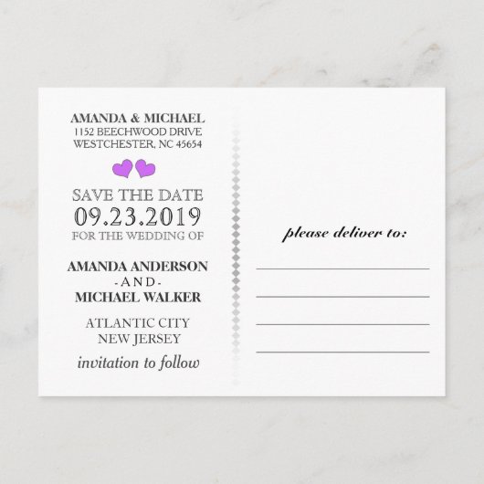 King & Queen Speelkaarten Save the Date Briefkaart (Achterkant)