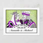 King & Queen Speelkaarten Save the Date Briefkaart (Voorkant)