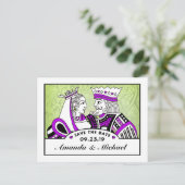 King & Queen Speelkaarten Save the Date Briefkaart (Staand voorkant)