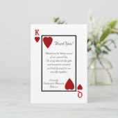 King/Queen Spelen Kaart Dank u Opmerkingen (Staand voorkant)