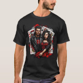 King & Queen Street Art T-shirt vet rood en zwart (Voorkant)