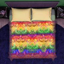 KING Rainbow Dragon Damask - Pride Flag Colors