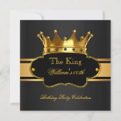 King Royal Black Gold Birthday Party Mannen Mans Kaart (Voorkant)