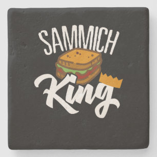 King Sandwich Fars Day Food Dieet Chef Artist Gift Stenen Onderzetter