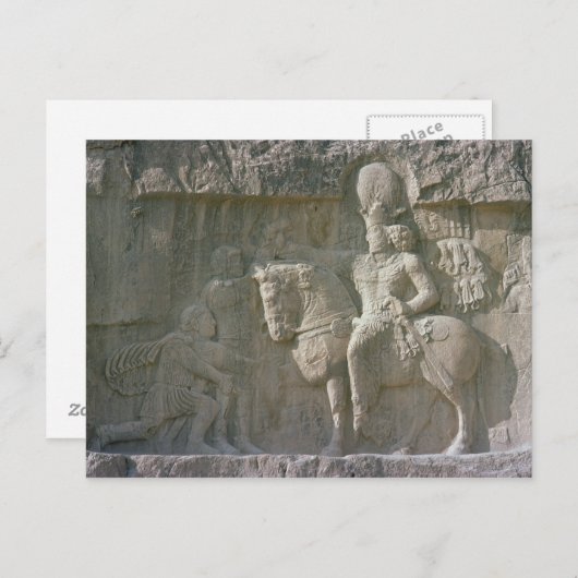 King Shapur I en Valerian Sassanian Briefkaart (Voorkant / Achterkant)