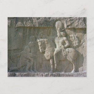 King Shapur I en Valerian Sassanian Briefkaart