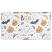 King Size Pillowcase with Cozy Ghosts & Pumpkins Kussensloop (Voorkant-Links)