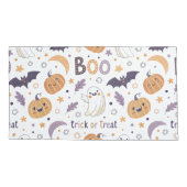 King Size Pillowcase with Cozy Ghosts & Pumpkins Kussensloop (Achterkant-Links)