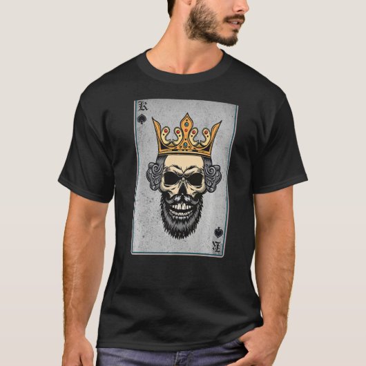King Skull en Queen - 22 Card Hearts Flush Couple T-shirt (Voorkant)
