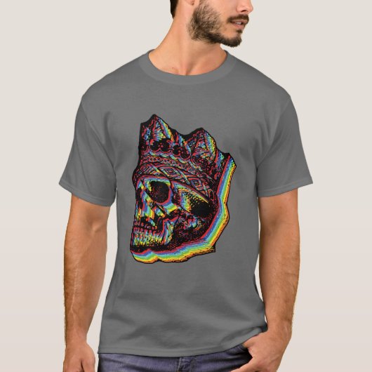 King Skull Glitch T-shirt (Voorkant)