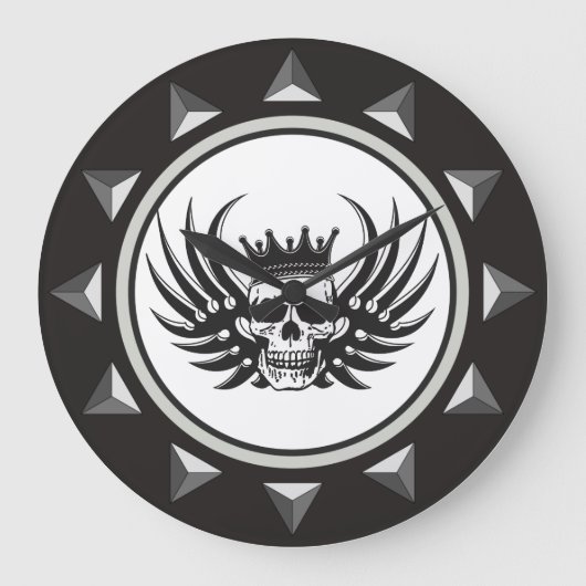 King Skull met Wings Grote Klok (Voorkant)