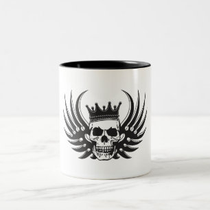 King Skull met Wings Tweekleurige Koffiemok