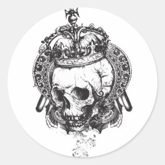 King Skull Ronde Sticker