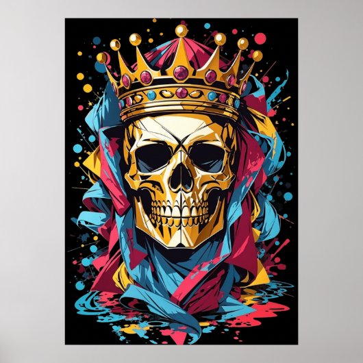 King Skull Scary Poster Muurdecoratie (Voorkant)