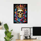 King Skull Scary Poster Muurdecoratie (Thuiskantoor)