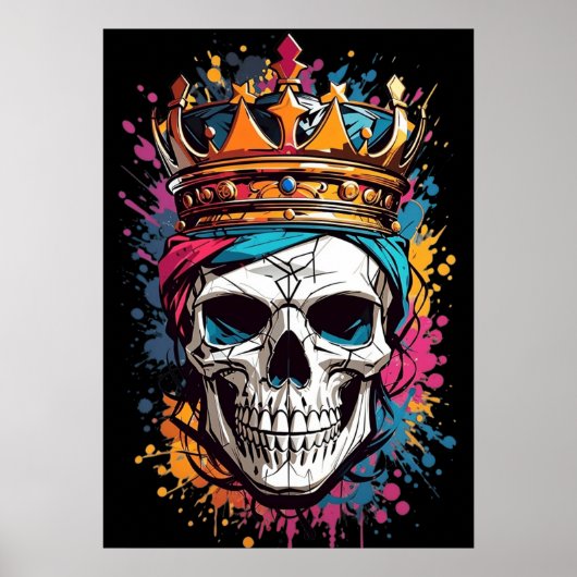 King Skull Scary Poster Muurdecoratie (Voorkant)