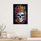 King Skull Scary Poster Muurdecoratie (Keuken)