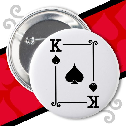 King Spades Kaart Kostuum Spelen Kaarten Koningssp Ronde Button 5,7 Cm