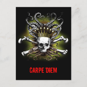 King Squid Skull Carpe Diem Briefkaart