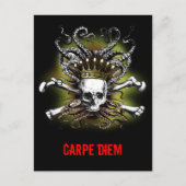 King Squid Skull Carpe Diem Briefkaart (Voorkant)