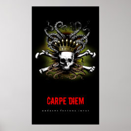 King Squid Skull Carpe Diem Poster