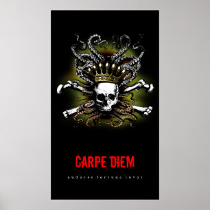 King Squid Skull Carpe Diem Poster