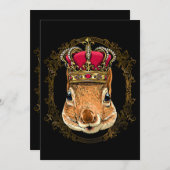 King Squirrel Wearing CrownQueen Squirrel Animal 3 Kaart (Voorkant / Achterkant)