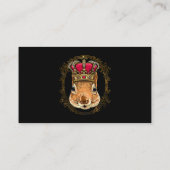King Squirrel Wearing CrownQueen Squirrel Animal 3 Visitekaartje (Achterkant)