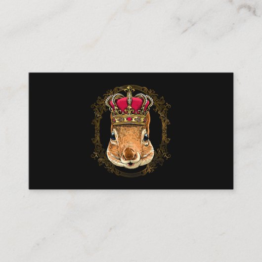 King Squirrel Wearing CrownQueen Squirrel Animal 3 Visitekaartje (Voorkant)