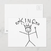 King Stick Figuur Briefkaart (Voorkant / Achterkant)