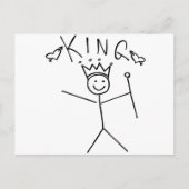 King Stick Figuur Briefkaart (Voorkant)