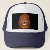 KING Tekst Gedrukt met Lion Afbeelding-Pet Stijlvo Trucker Pet (Voorkant)