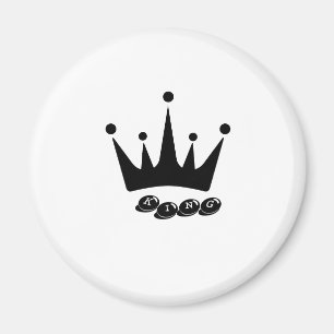 KING Tekst Kroon Afbeelding Standaard Grootte, 2¼ Magneet