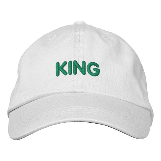 KING tekst naam Visor Geborduurde Pet (Voorkant)