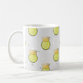 King Tennis - Naadloos Patroon op Grijze Achtergro Koffiemok