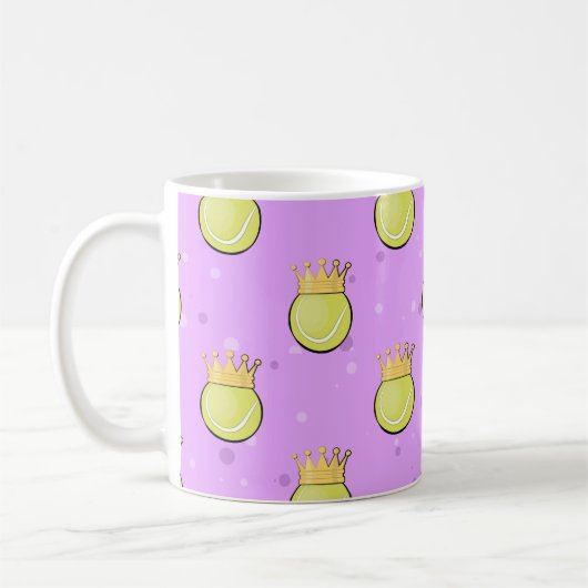 King Tennis - Seamless Pattern on Purple Koffiemok (Links)