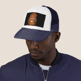 KING Text Gedrukt met Leeuw Afbeelding-Cap Stijlvo Trucker Pet