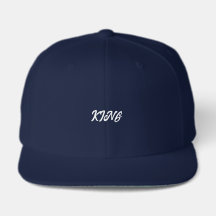 KING Text Snapback-Hoofddeksel Navy Kleur-Cap Truc