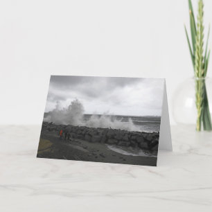 King Tide Waves op West Port, WA Notitiekaartje