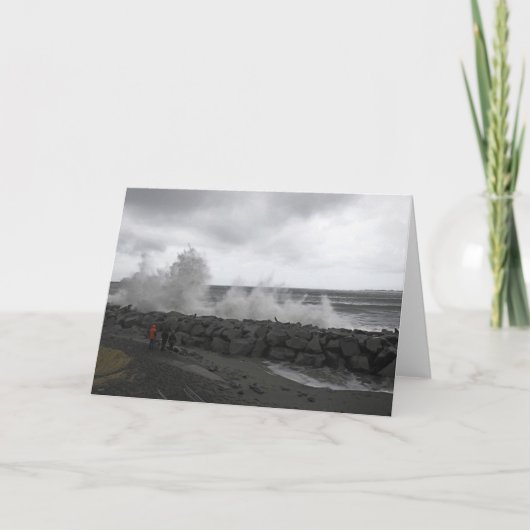 King Tide Waves op West Port, WA Notitiekaartje (Voorkant)