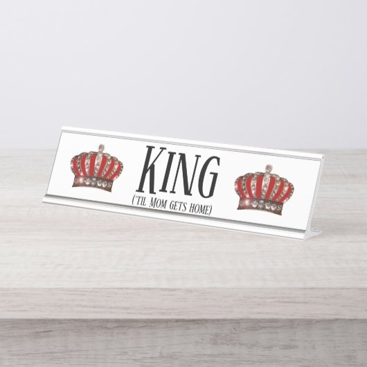 "King" (TIL Mam krijgt thuis) Bureau Naambordje (Voorkant)