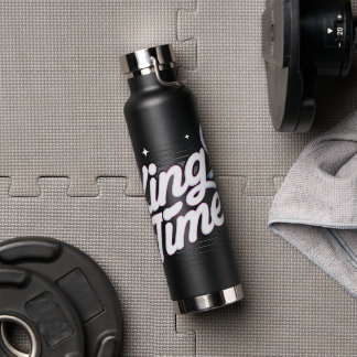 King Time Retro Typografie Motiverend Design Waterfles